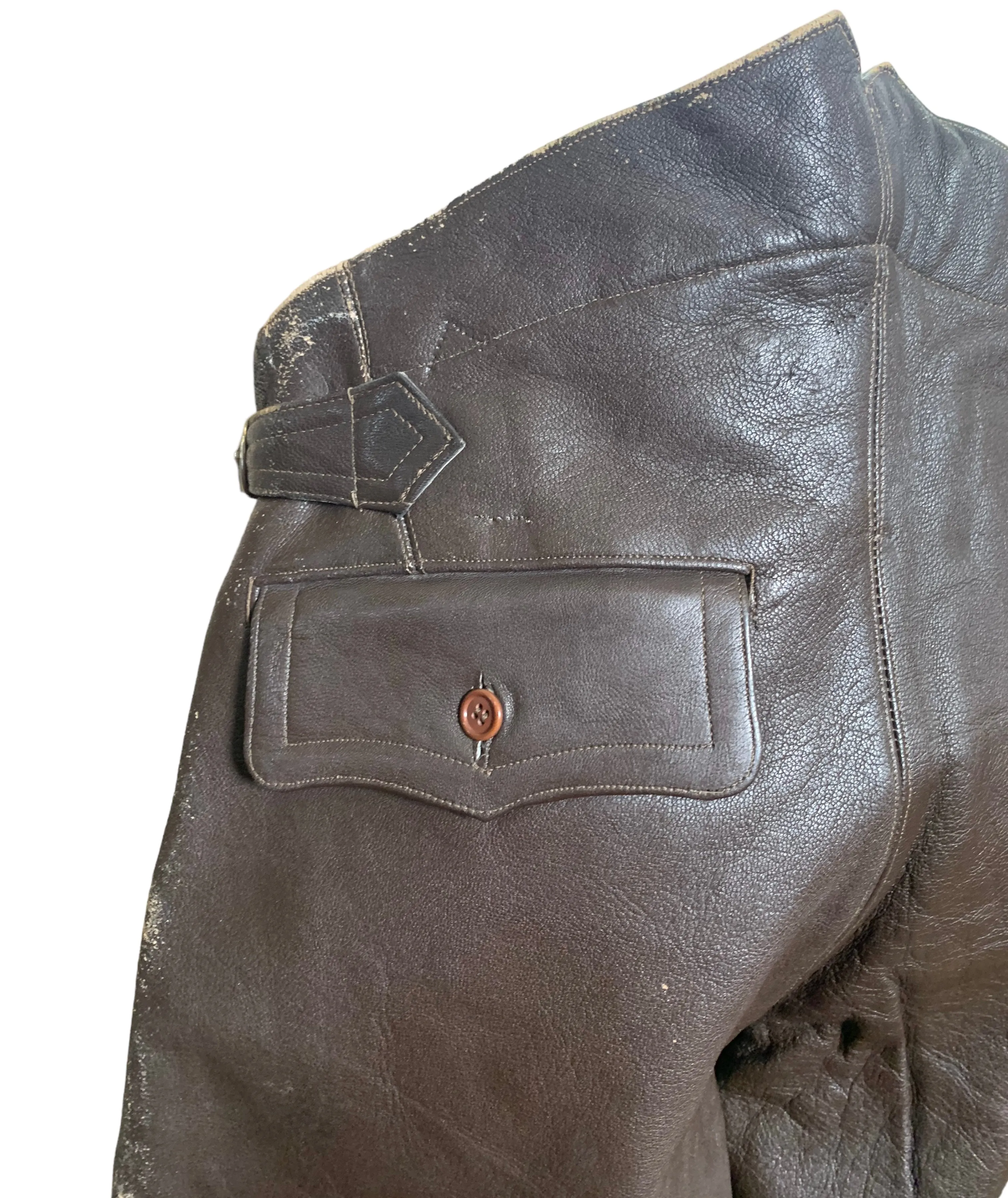 20s Rare Brown Leather Motorcycle Pants