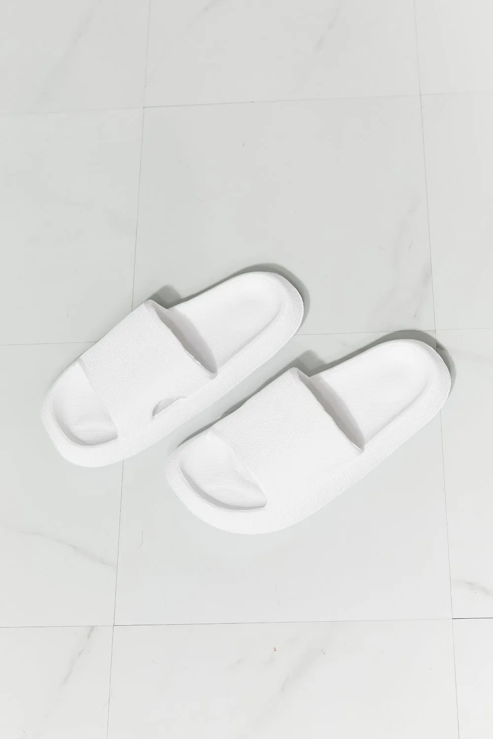 Arms Around Me Open Toe Slide in White