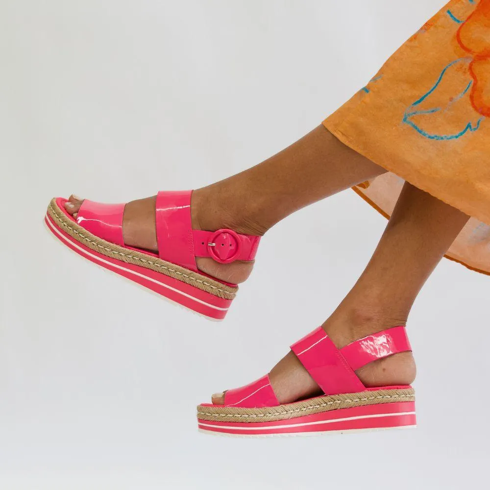 Atha Hot Pink Patent Leather Sandals