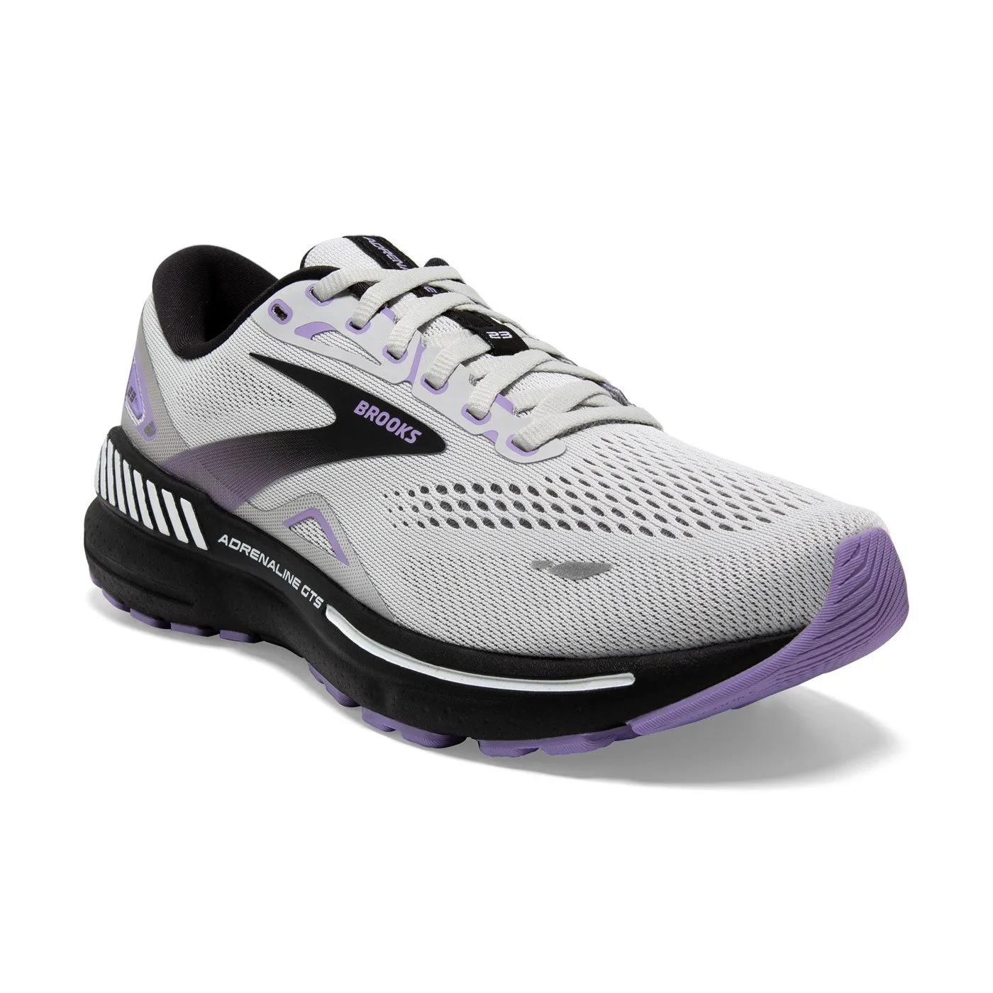 Brooks Womens Adrenaline GTS 23- Grey/Black/Purple (1203811B039)