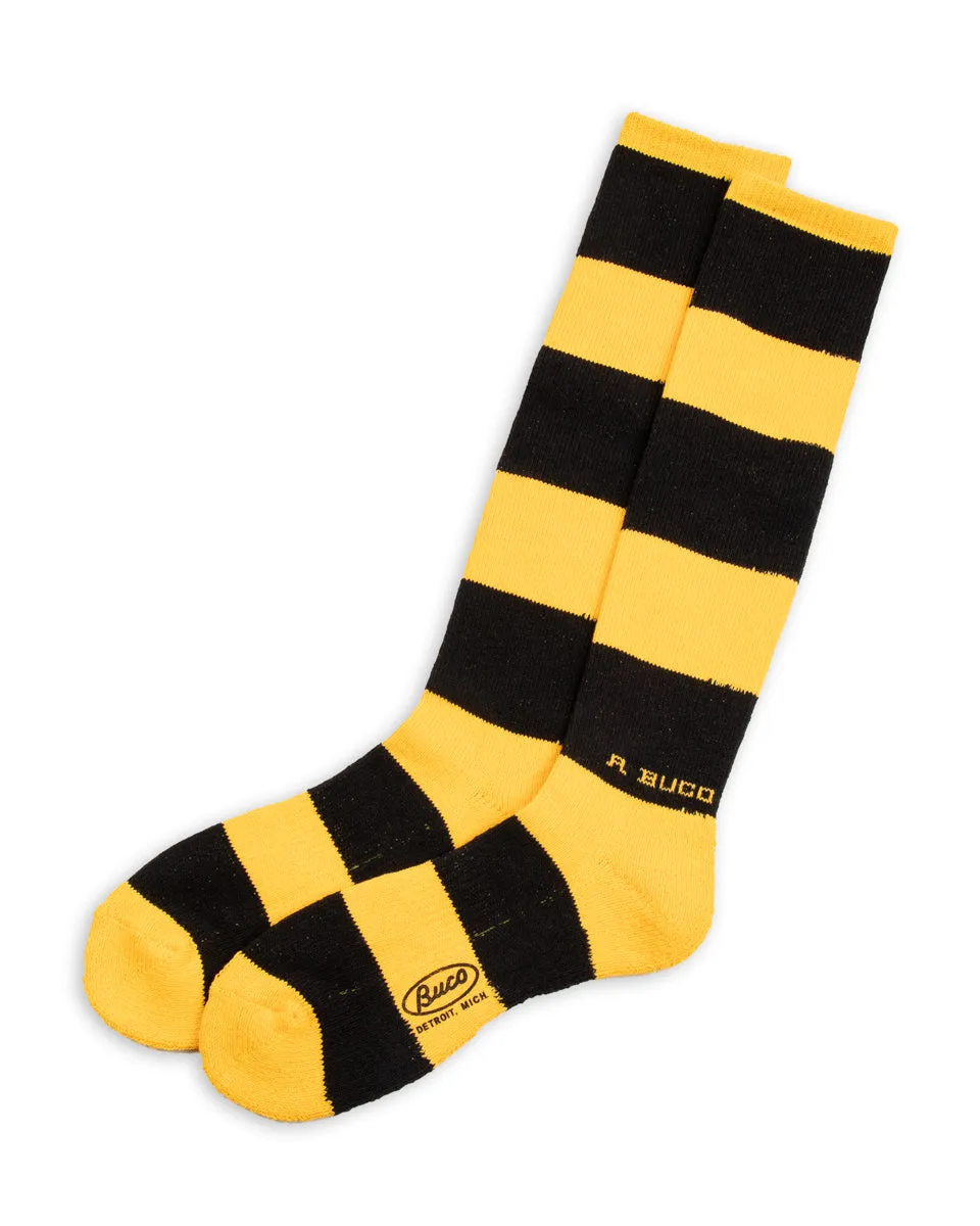 Buco Striped Action Socks - Yellow/Black