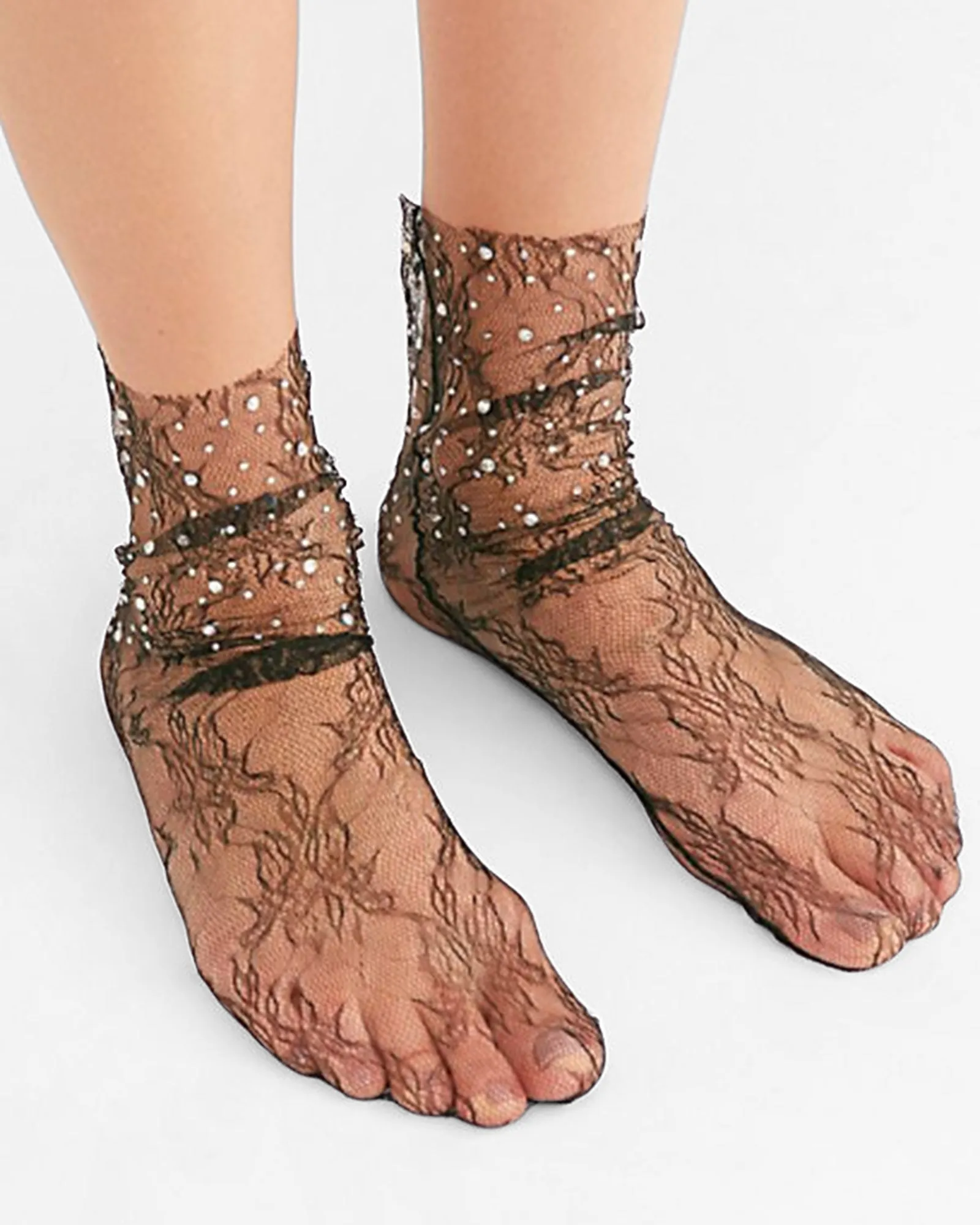 Crystal Lace Socks - Black