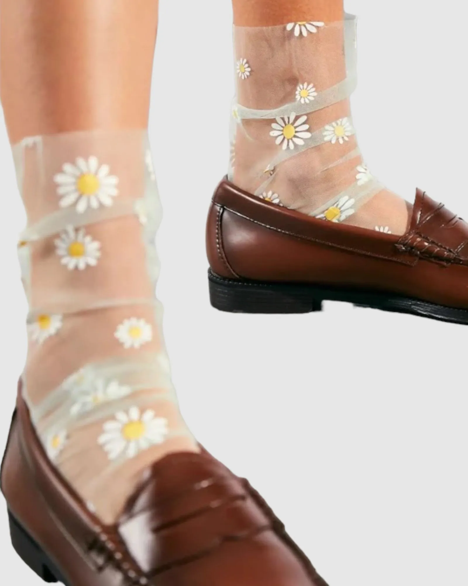 Daisy Tulle Socks - Mint