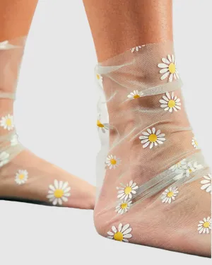 Daisy Tulle Socks - Mint