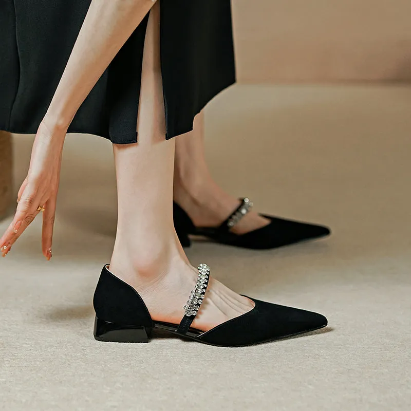 Dalilah Handmade Suede Pointy Toe Flats