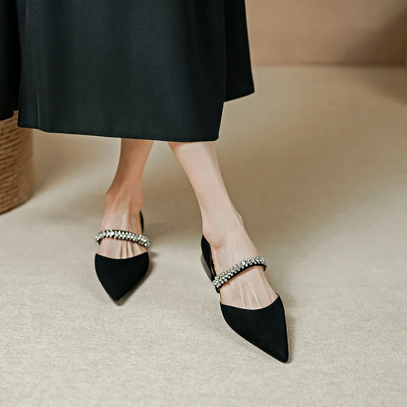 Dalilah Handmade Suede Pointy Toe Flats