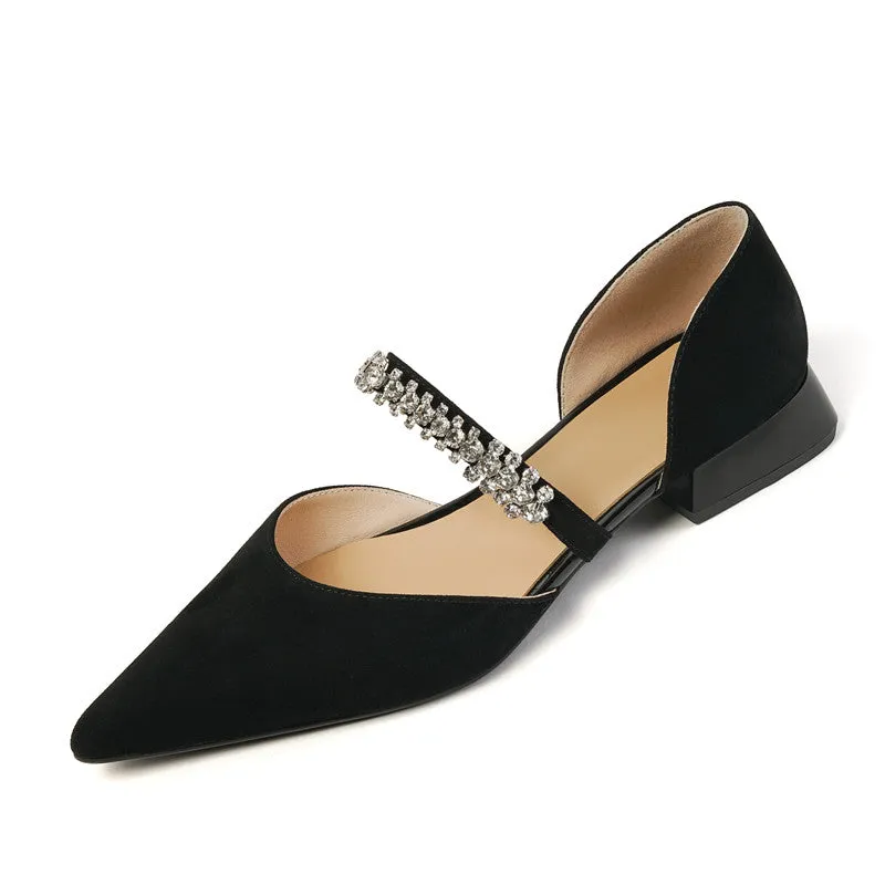 Dalilah Handmade Suede Pointy Toe Flats