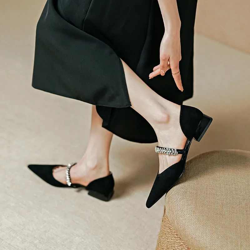 Dalilah Handmade Suede Pointy Toe Flats