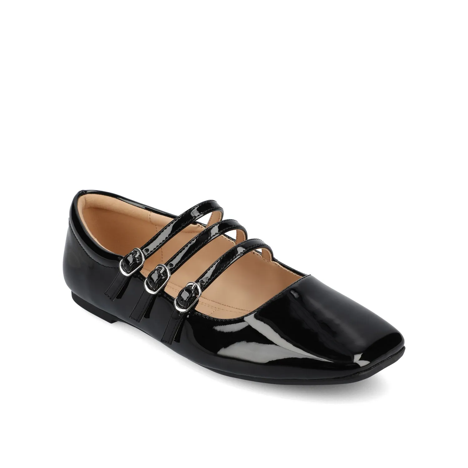 DARLIN BALLET FLATS IN STATEMENT FAUX LEATHER IN WIDE