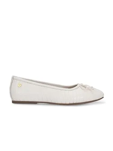 Delize Womens White Ballerina 942A-40