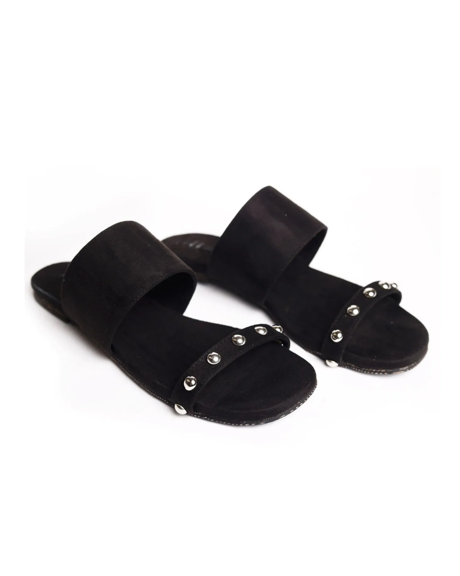 Den Dual-Strap Vegan Suede Slides Women