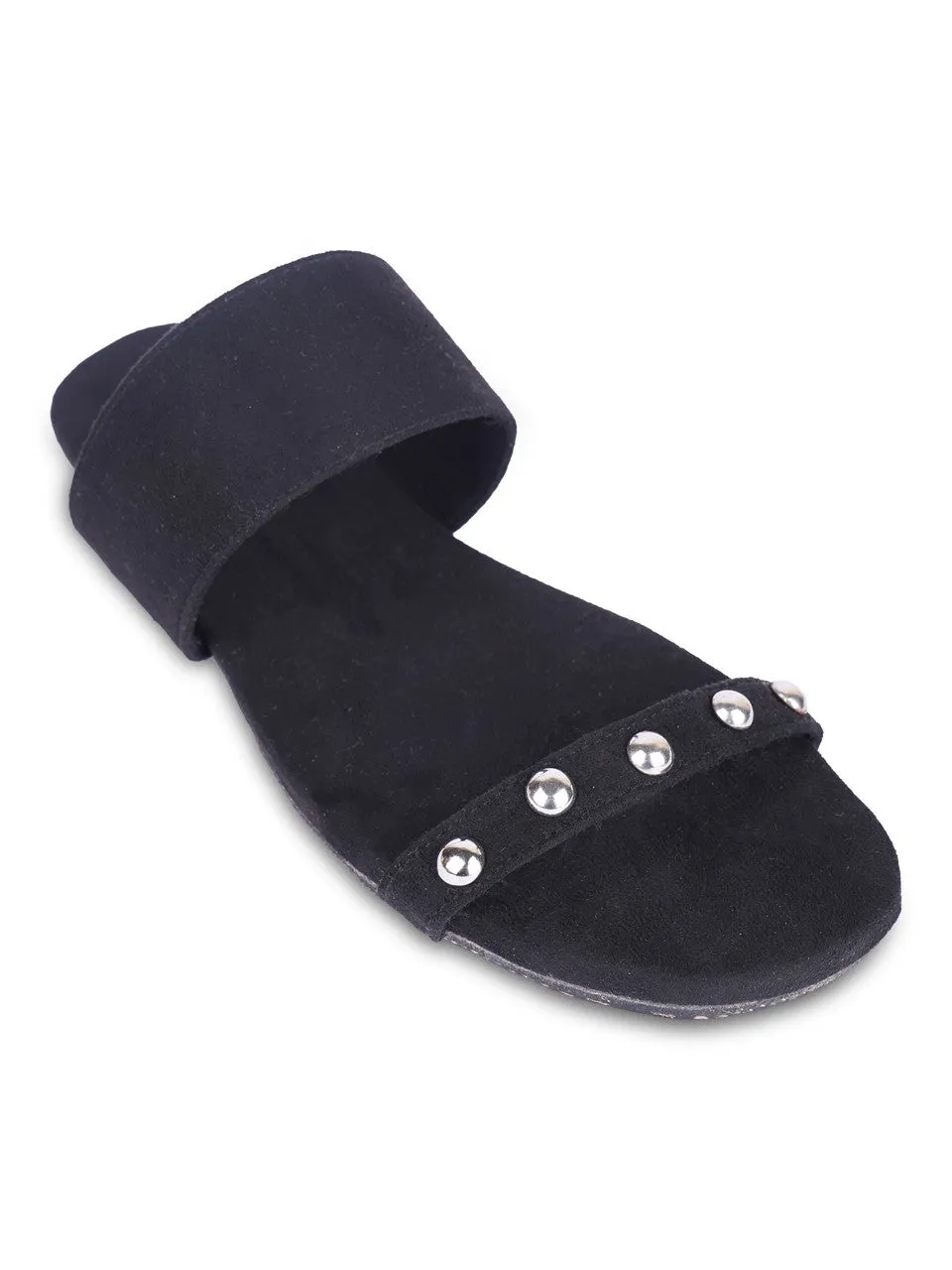 Den Dual-Strap Vegan Suede Slides Women