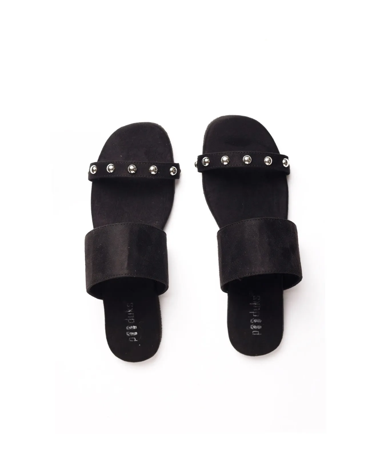 Den Dual-Strap Vegan Suede Slides Women