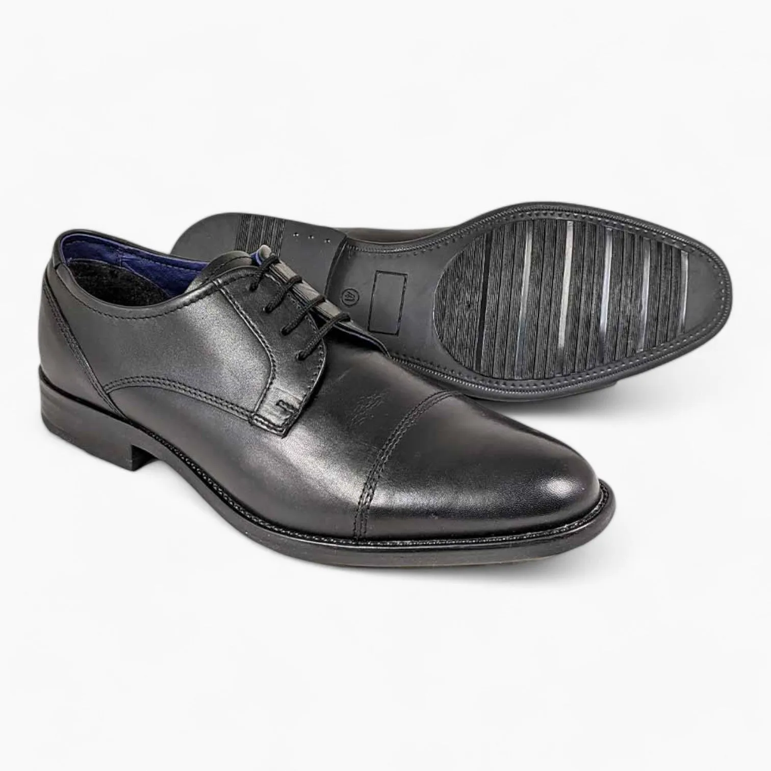 Dubarry Derek Black Dress Shoes – Classic Leather Formal Shoes with Toe Cap