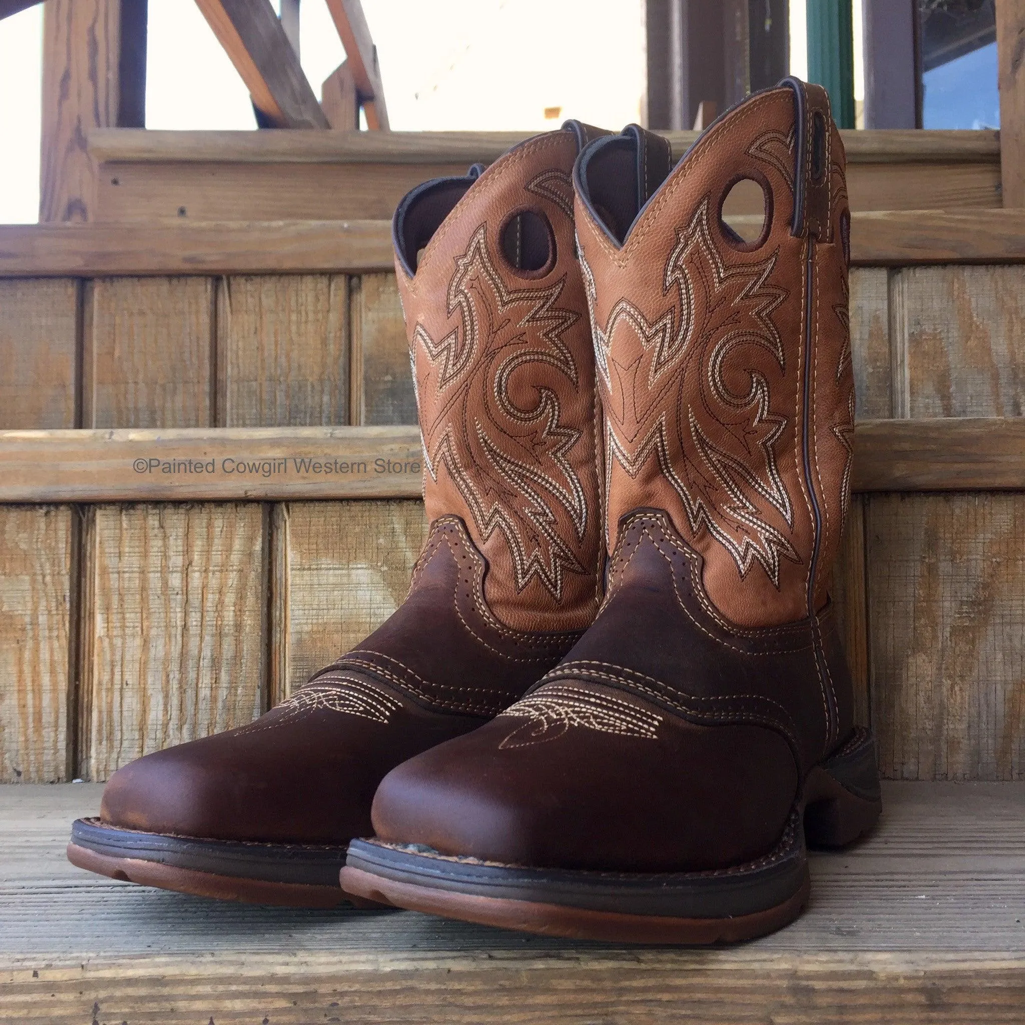 Durango Rebel Men's Saddle Up Brown Square Toe Cowboy Boots DB4442