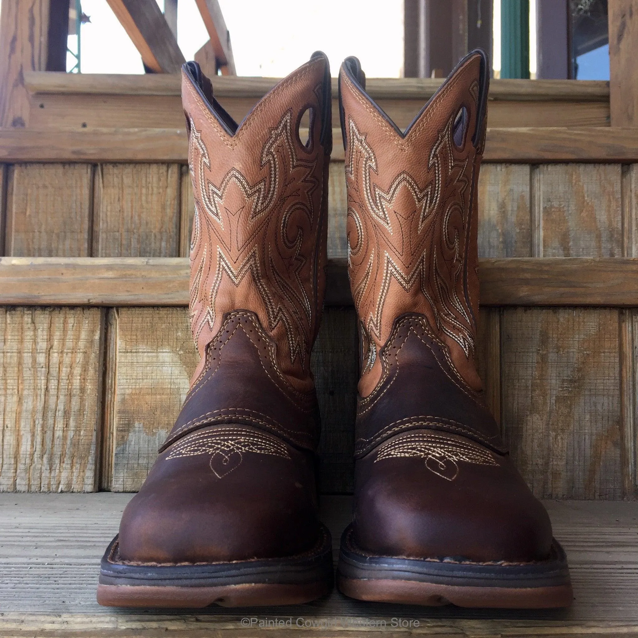 Durango Rebel Men's Saddle Up Brown Square Toe Cowboy Boots DB4442