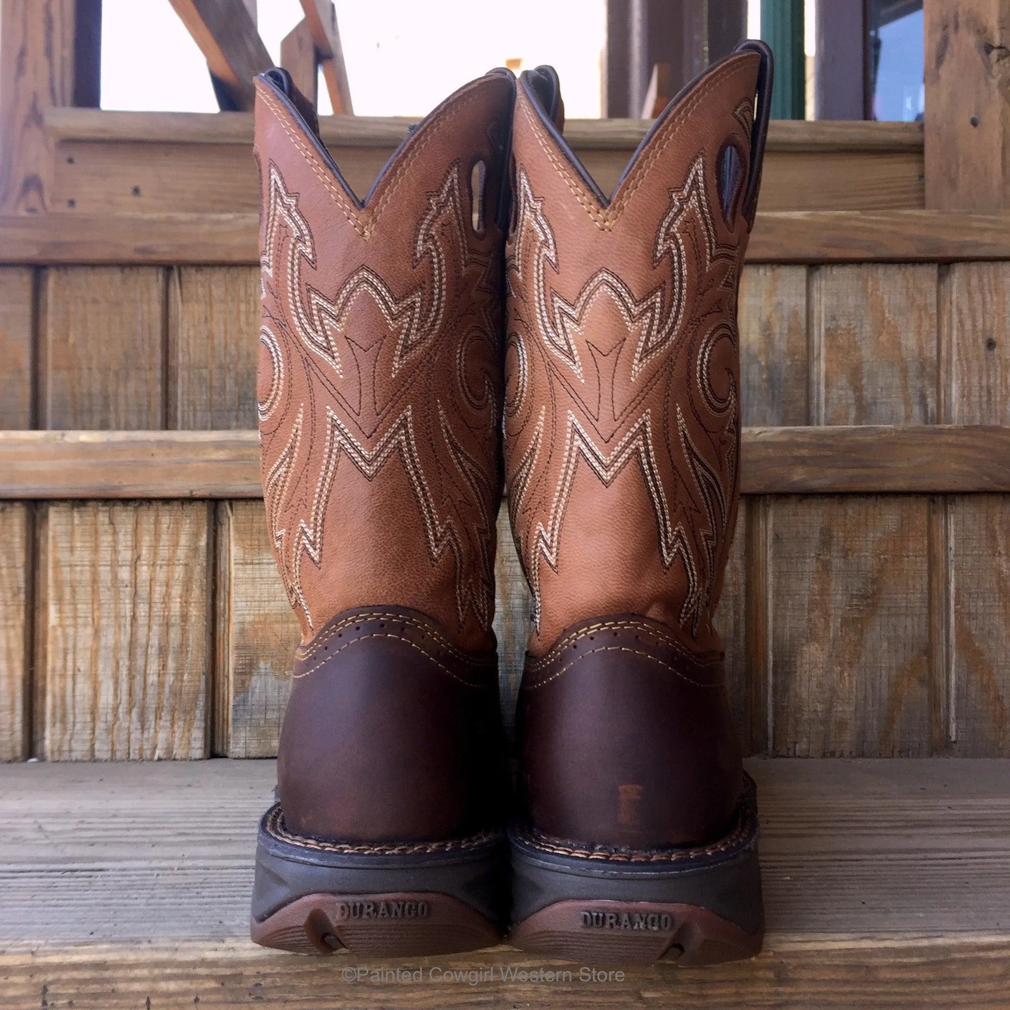 Durango Rebel Men's Saddle Up Brown Square Toe Cowboy Boots DB4442