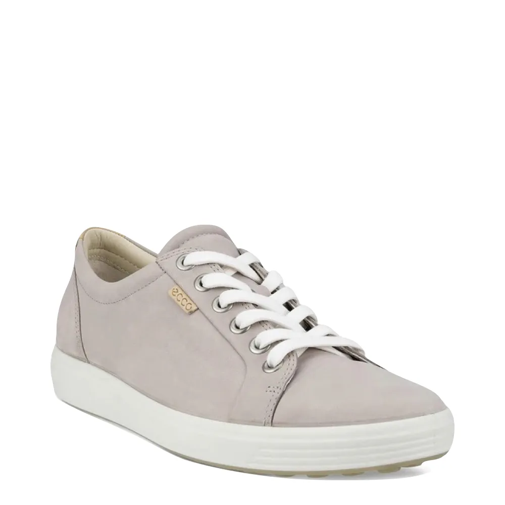 Ecco Women's Soft 7 Suede Lace Sneaker in Grey Rose