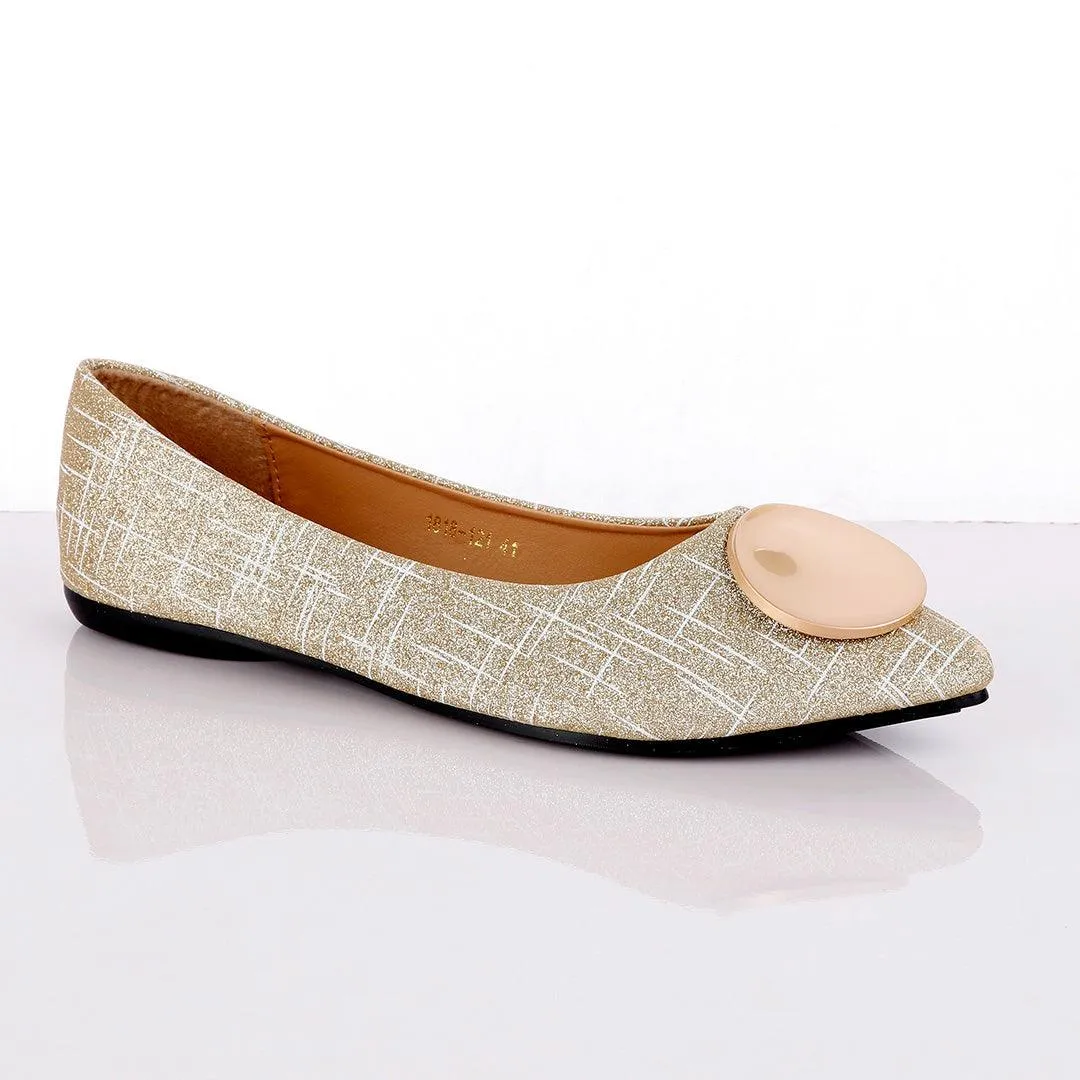 Fashionable Classic Champagne Gold Women's Flat Shoe