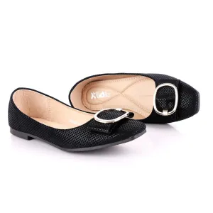 Fashionable Classic Flowery Black Women's Flat Shoe