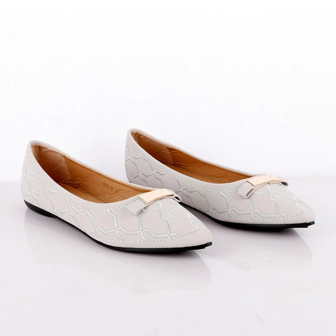 Fashionable Classic Office Woman's Flat Grey shoe