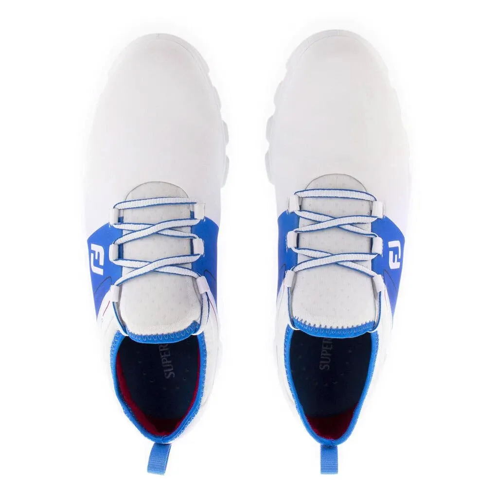 FootJoy SuperLites XP White Royal Mens Golf Shoes