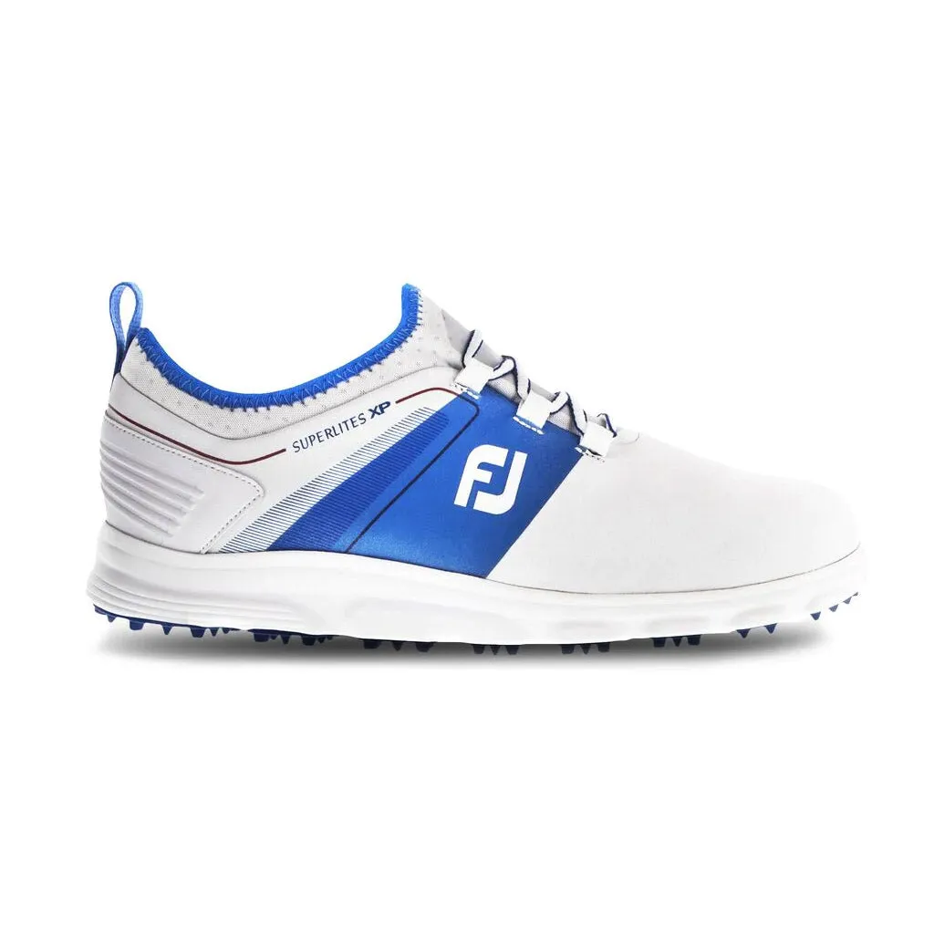 FootJoy SuperLites XP White Royal Mens Golf Shoes