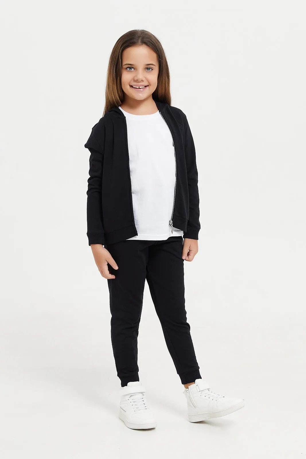 Girls Black Track Active Pant