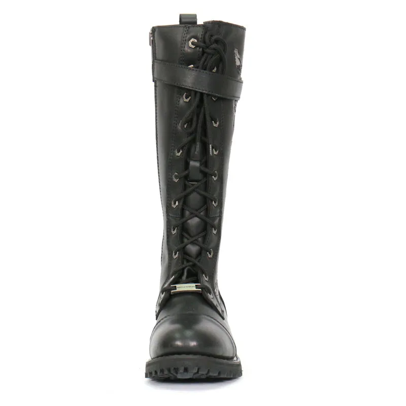 Hot Leathers BTL1007 Ladies Black Knee High Wild Roses Leather Boots