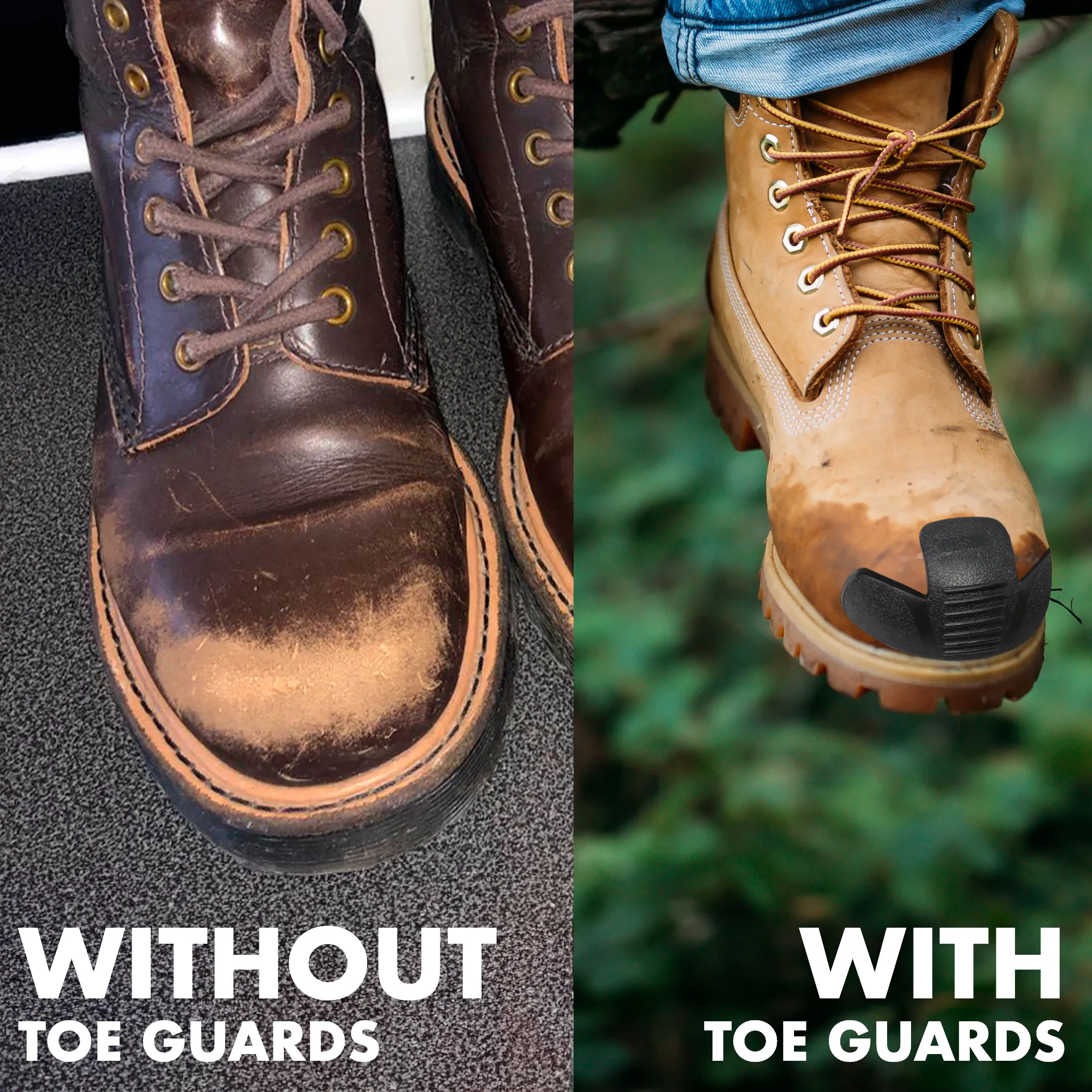 JobSite Heavy Duty Boot Toe Guards - Boot Toe Protector Cover - Extend Boot Life & Protect Against Boot Scuffs