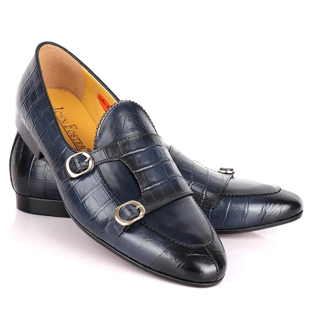 John Foster crocodile Leather Designed Monk Straps