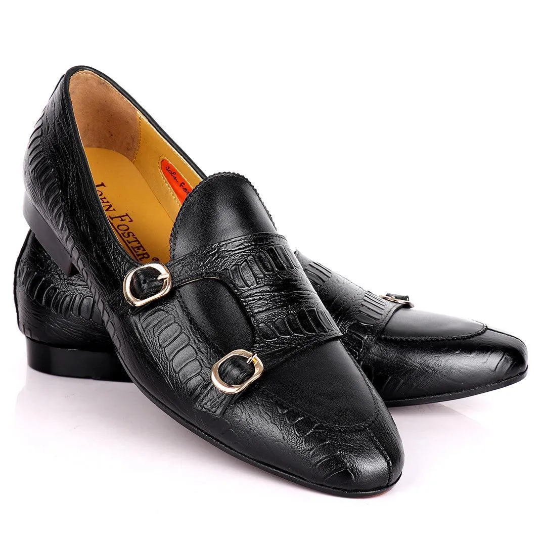 John Foster Double Monk Croc Designed  Men's shoes