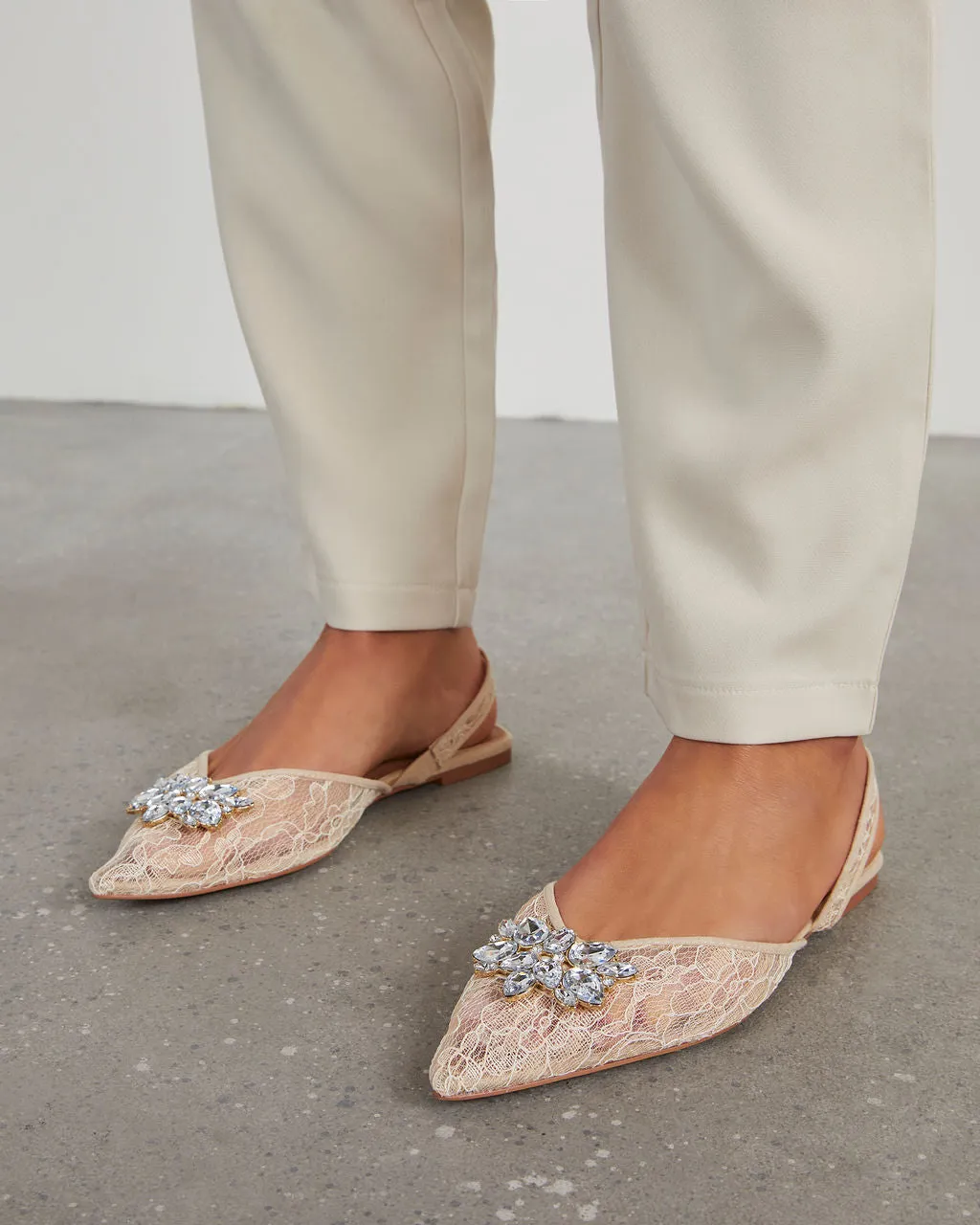 Kaya Lace Pointed Flats