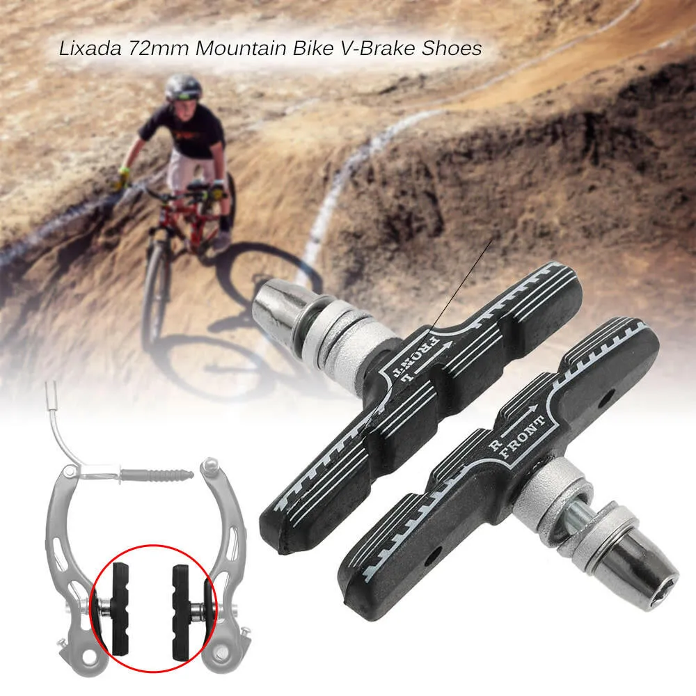 Lixada 72mm Mountain Road Bicycle Cycling Bike V-Brake Holder Shoes Rubber Pads Blocks