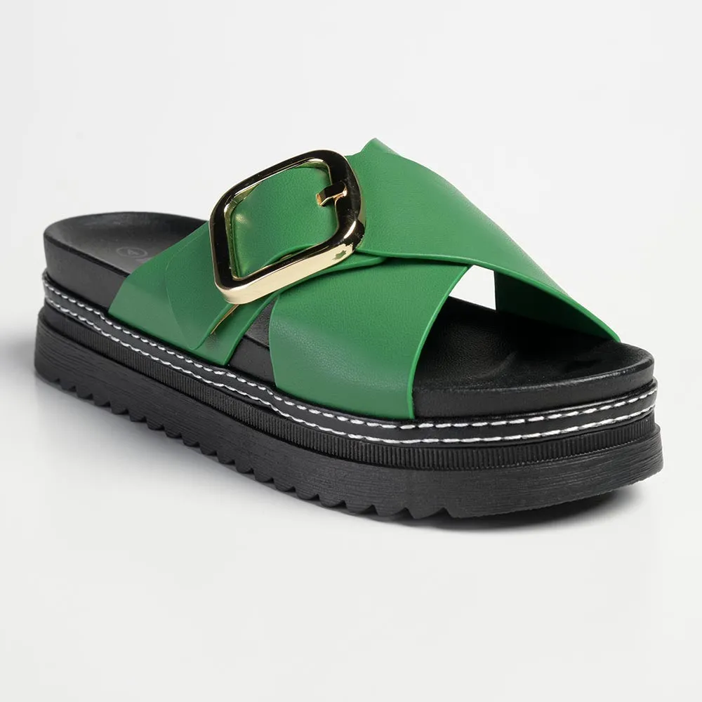 Madison Janiel Cross Over Mule - Green