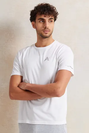 Men Ivory Printed Active T-Shirt