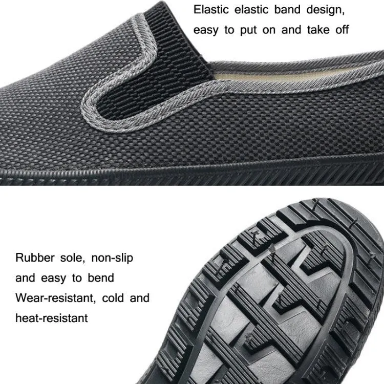 Men's Durable Work Shoes for Labor Protection - Wear-Resistant Rubber Sole for Farmland and Construction