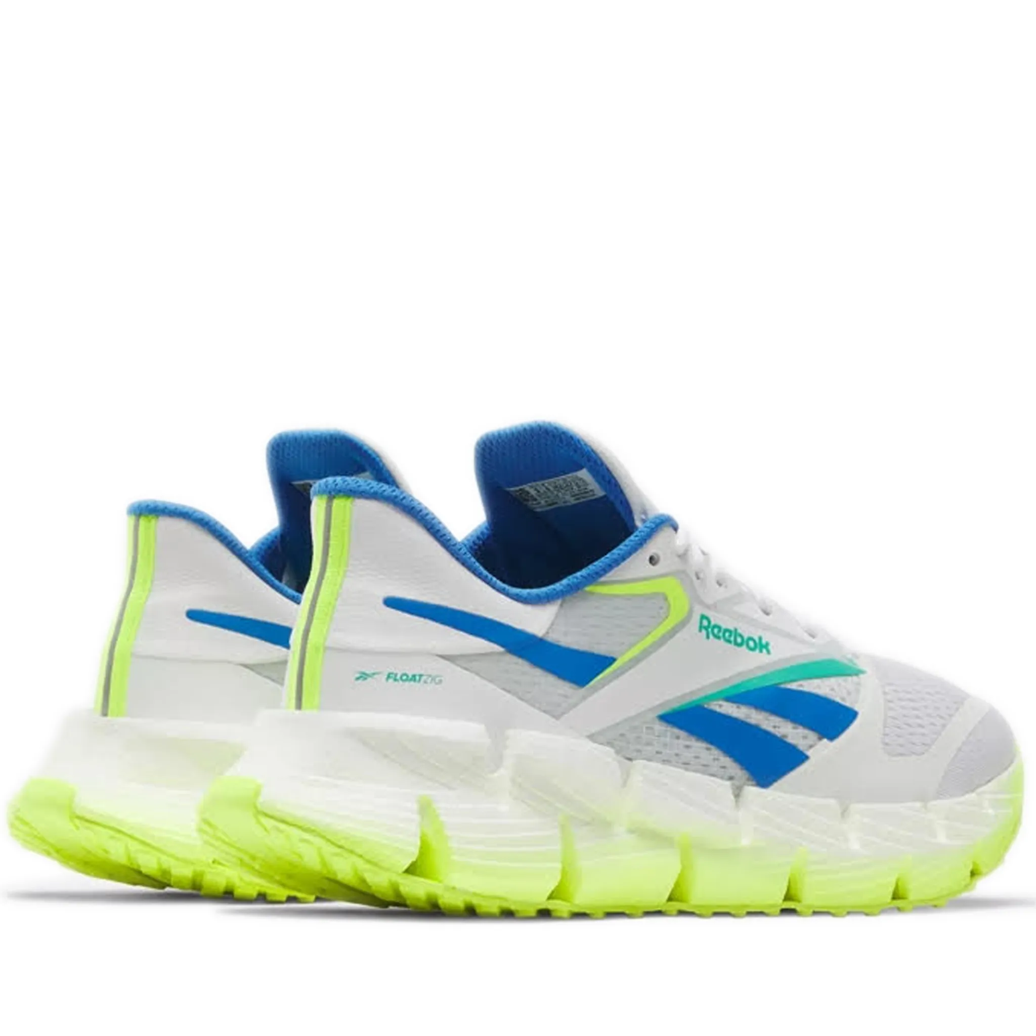 Men's Reebok FloatZig 1 Shoes - Footwear White / Digital Lime / Kinetic Blue