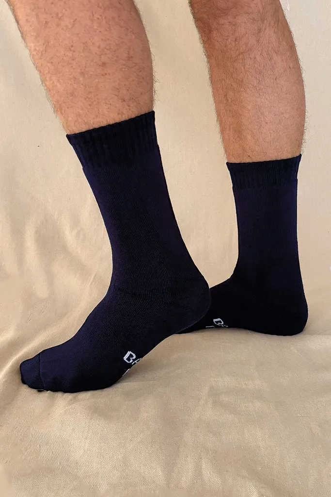 Men's Thick Bamboo Socks 2 Pack - Navy