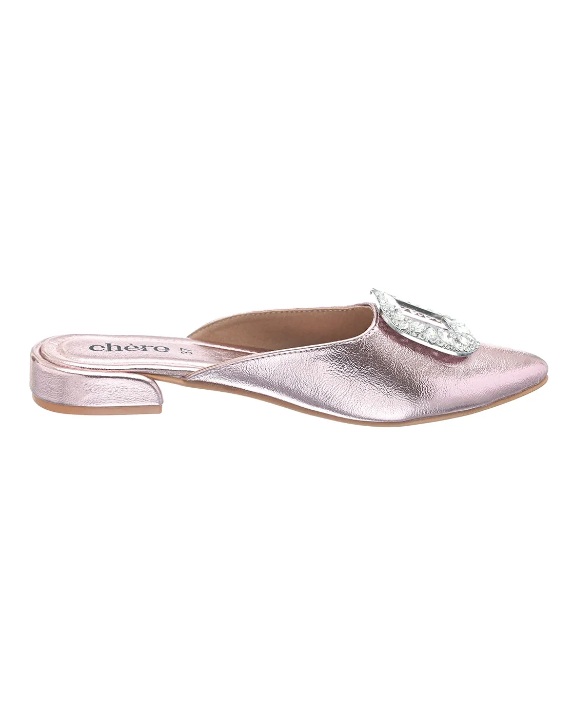 Metallic Rose Gold Mules for Women