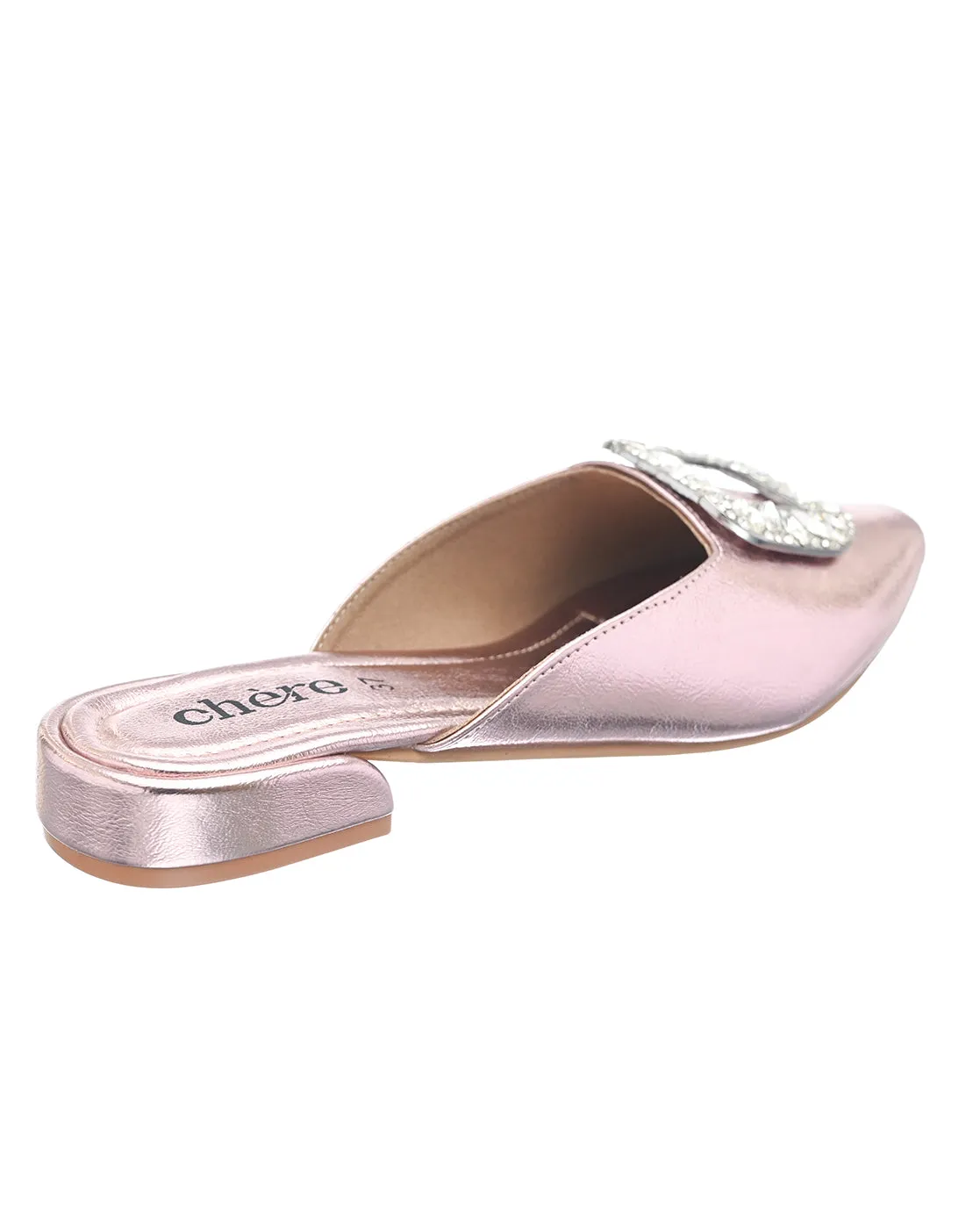 Metallic Rose Gold Mules for Women