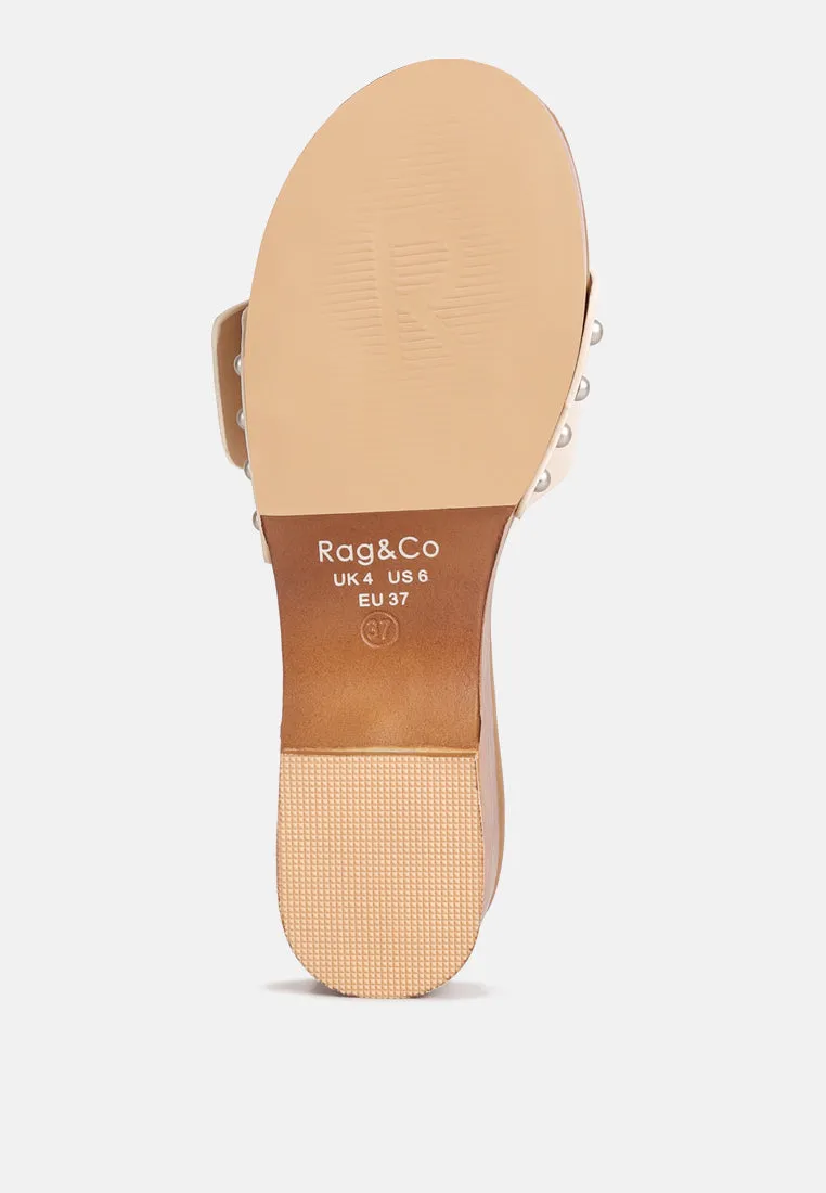 Mindy Buckle Strap Leather Slip Ons