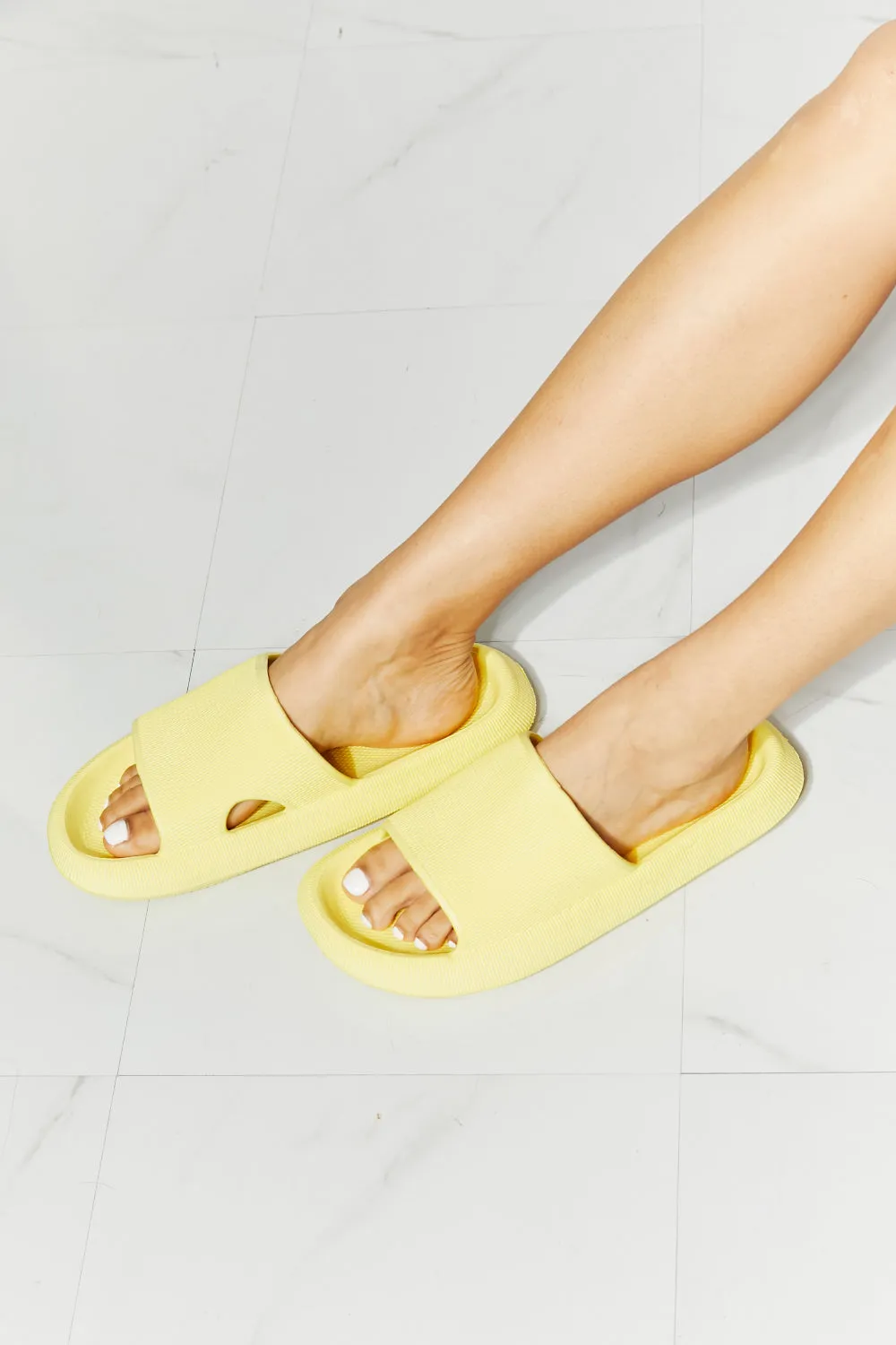 MMShoes Arms Around Me Open Toe Slide in Yellow - Ships from The US