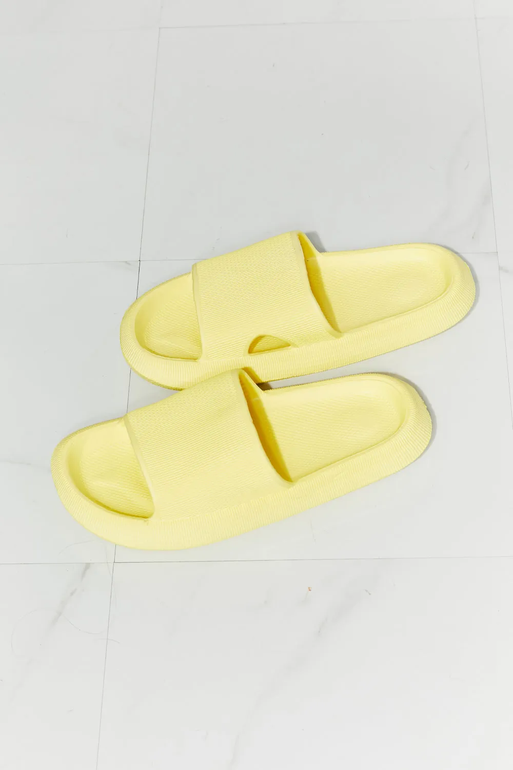 MMShoes Arms Around Me Open Toe Slide in Yellow