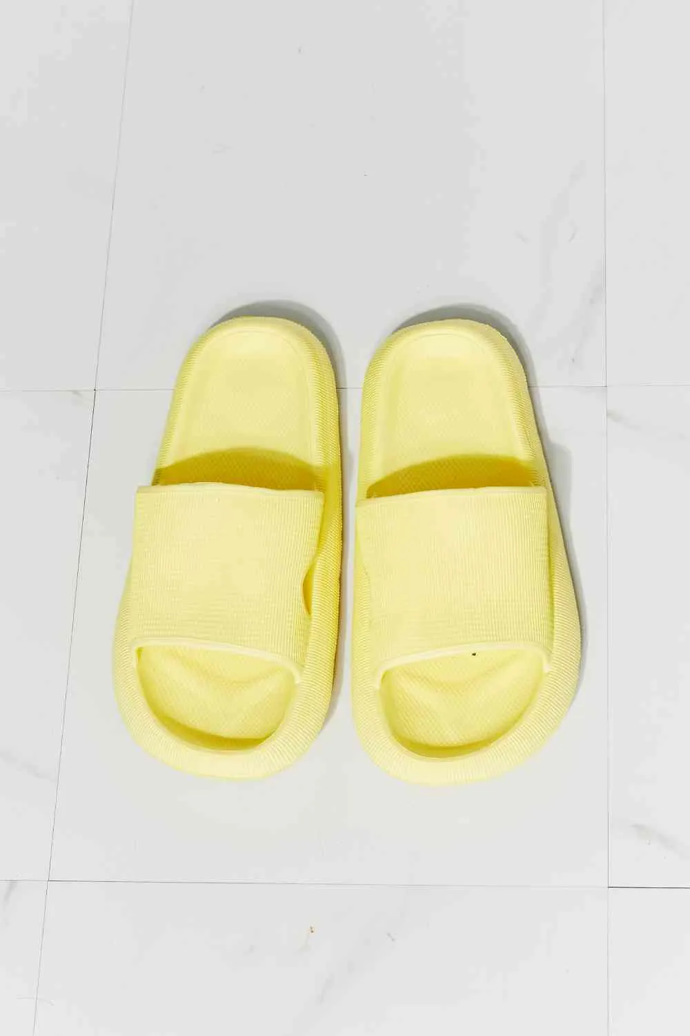 MMShoes Arms Around Me Open Toe Slide in Yellow