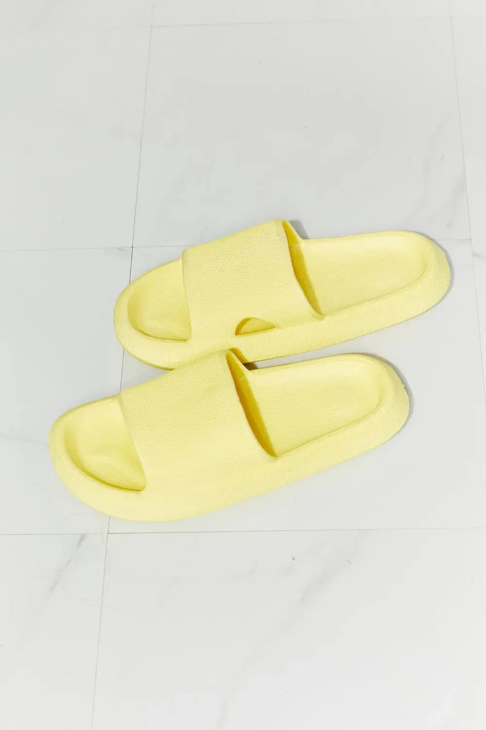 MMShoes Arms Around Me Open Toe Slide in Yellow