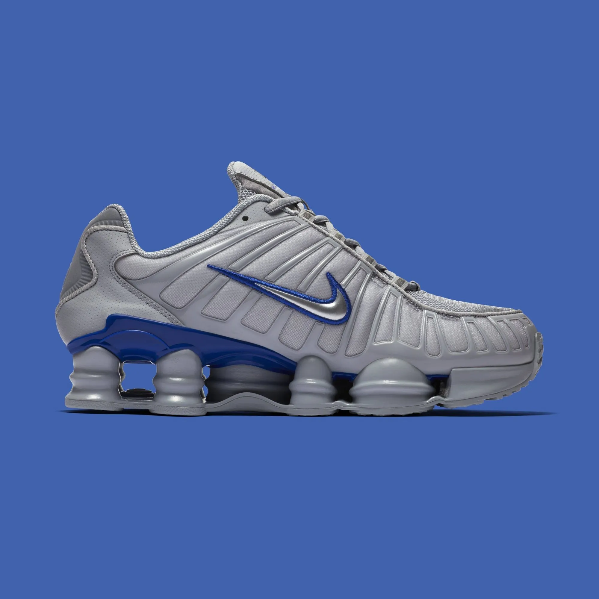 Nike Men's Shox Tl Shoes - Wolf Grey / Metallic Silver / Racer Blue