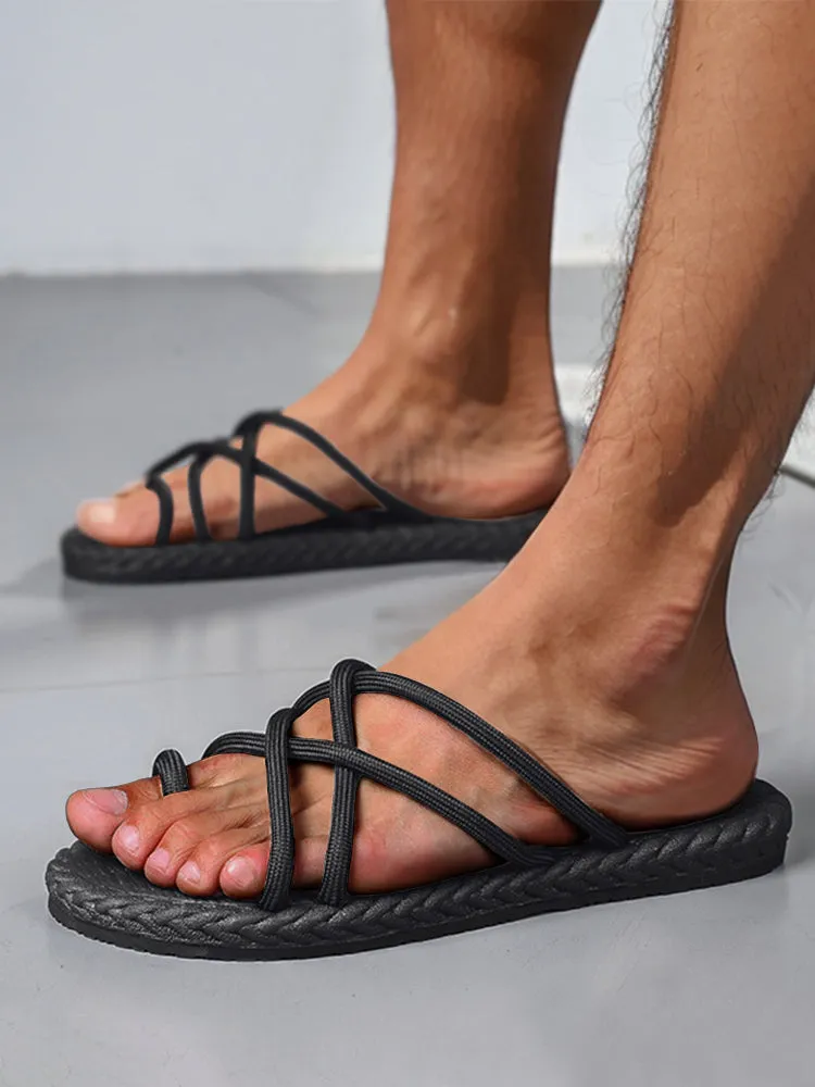 Non-Slip Crossover Strap Slippers