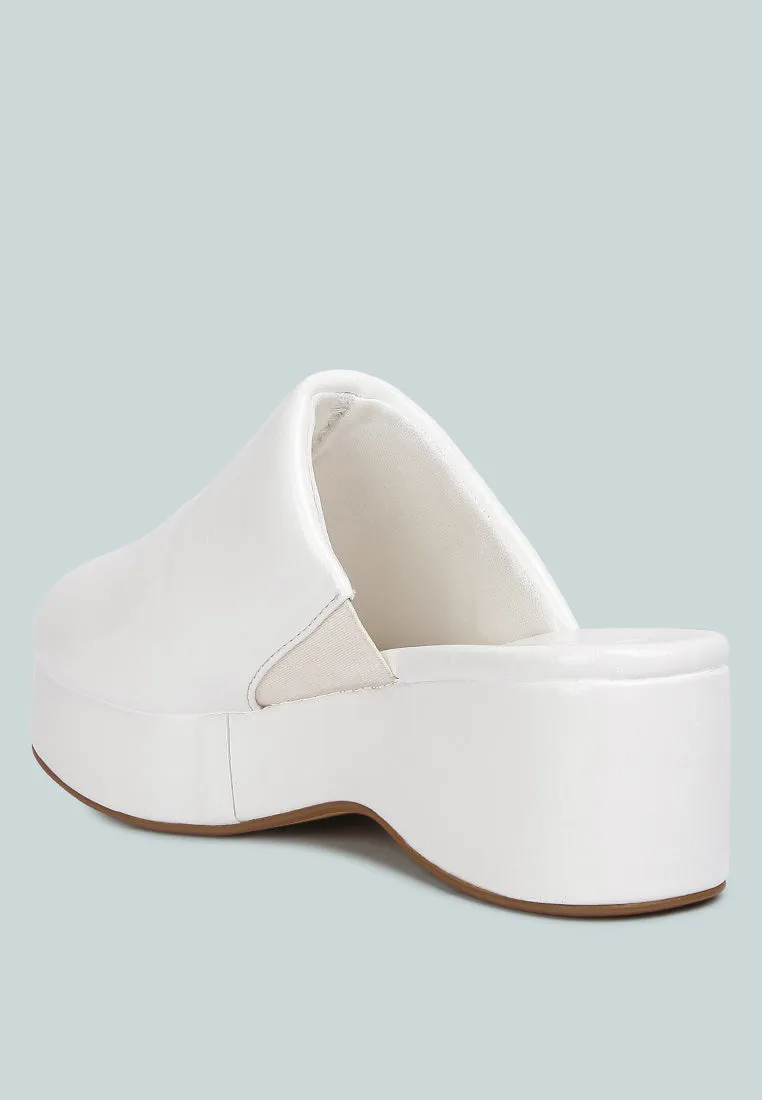 Olori Solid Platform Slip On Mules