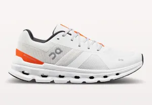 On Mens Cloudrunner Wide- Undyed White/Flame (56.98037)